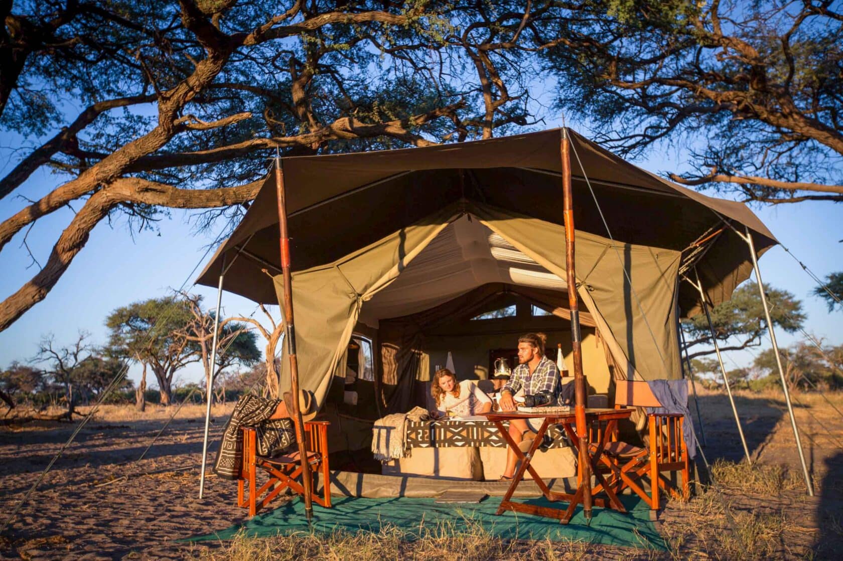 A camp tent in Botswana.