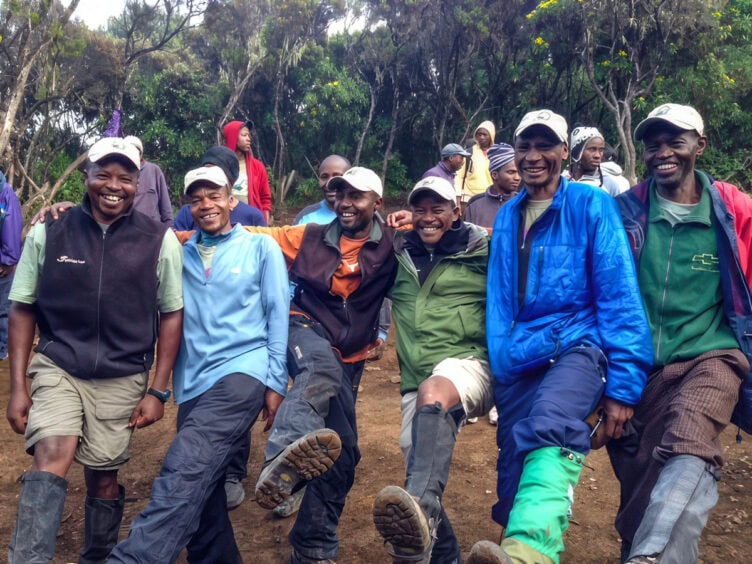 A group of happy Kilimanjaro porters.
