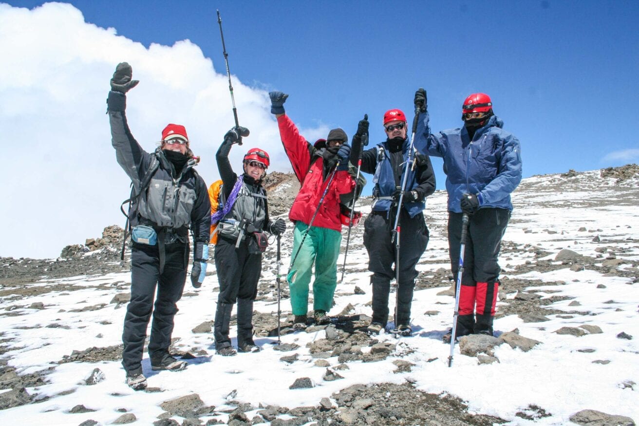 A group of hikers at Mt. Kilimanjaro during February.